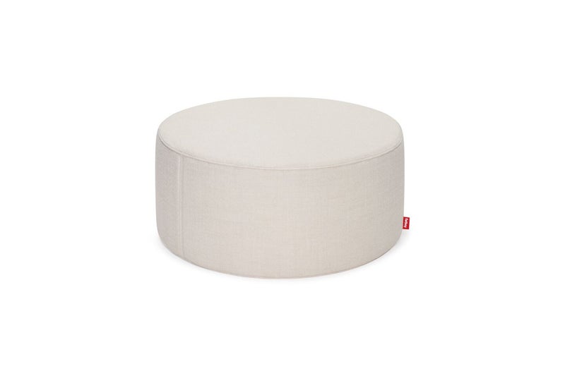 Fatboy Pfffh Boucle Recycled Round Ottoman | Multifunctional | Super strong core | Stylish, versatile design for any room | Indoor pouf for seating, footrest, or side table | 90x90x40 cm - Creme - Image 1